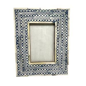 Boho Decor Photo Frame Portrait Landscape Blue White Morocco India Table Top
